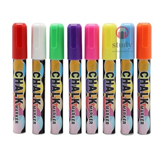 marcador de tiza líquida de 8 colores, rotulador de borrar en seco, marcador de tiza, 6 mm, punta reversible para pizarra negra, cristal (1)