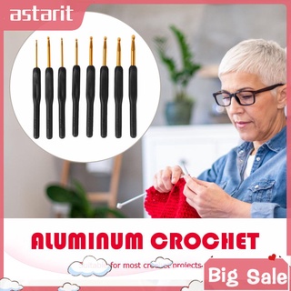 8 tamaños de aluminio ganchos de ganchillo suéter hilo agujas de tejer conjunto para mamá mujeres