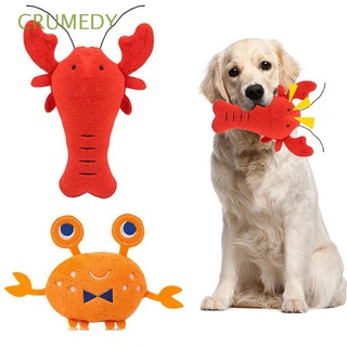 CRUMEDY Soft Dog Squeak Toys Durable Lobster Dog Chew Toys Cute Pet Supplies Squeaky Bite Resistant for Puppy Cat Interactive Toys Plush Crab