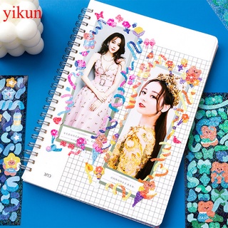 Yikun Laser Bling cinta de recortes pegatinas confeti decoración DIY foto para diario diario álbum papelería