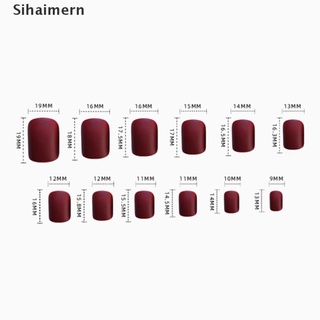 [sihaimern] 24 unids/set desmontable largo ataúd uñas falsas negro estilo francés completo uñas postizas.