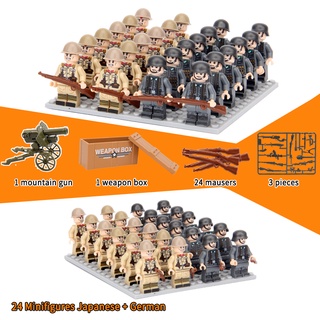 compatible con lego minifigures 24x wwii ejército fuerzas especiales mar rojo acción niños colección modelo soldado bloque de construcción juguete