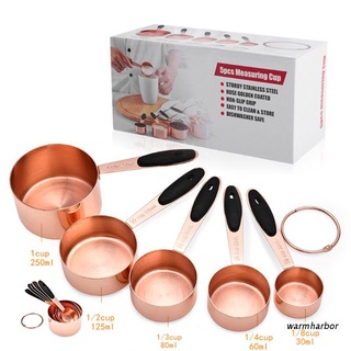 warmharbor taza medidora de acero inoxidable chapado en cobre oro rosa accesorios de cocina hornear bartending cuchara de medición herramienta de cocina