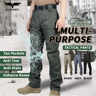 Listo stock Ix7 Pantalones De Carga De Los Hombres Mujeres slim fit Impermeable Tácticos
