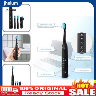 Jhelum cepillo de cuidado Dental negro Sonic eléctrico inteligente cepillo de dientes carga USB para viajes