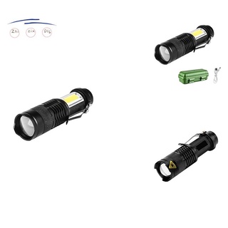 Asafee Mini linterna LED portátil XPE+COB Zoom luz al aire libre USB recargable antorcha impermeable Zoom linterna, C