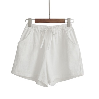 las mujeres de la moda de verano casual cordón elástico cintura cómoda pantalones cortos mini cintura alta más el tamaño caliente pantalones cortos (9)
