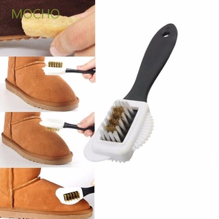 Mocho zapatos útiles cepillo zapatos botas de limpieza Nubuck Suede S forma * * cm plástico negro suave 3 lados/Multicolor