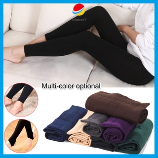 Women Heat Fleece Winter Stretchy Leggings Warm Fleece Lined Slim Thermal Pants