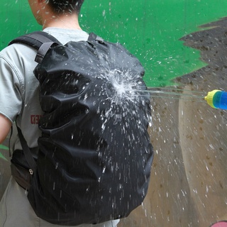 100L mochila impermeable cubierta de lluvia bolsa de polvo bolsas de senderismo, negro (6)