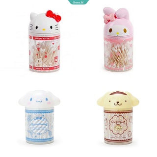 Sanrio Melody Caja De Almacenamiento De Hello Kitty De Dibujos Animados De Algodón Hisopo Joyería Escritorio [GM] (1)