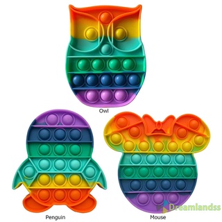 (Citytimes) Push Bubble sensorial juguetes Anti estrés juguete divertido dedo ejercicio junta arco iris