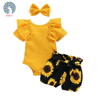Eeooh Conjunto de ropa interior Floral y pantalones cortos Para bebés/niña/fiesta diaria (1)