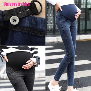 [universtrybha] moda mujeres embarazadas pantalones delgados skiny jeans casual pantalones vaqueros de maternidad
