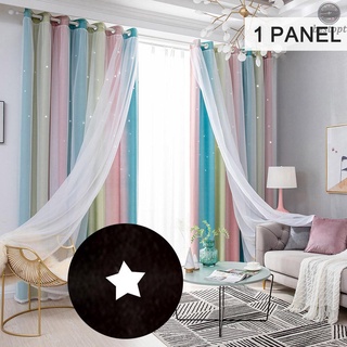 Bestopt Star cortinas estrellas cortinas opacas para niños niñas dormitorio sala de estar colorida doble capa estrella ventana cortinas, 1 paneles (53"W x 85"L, rosa)