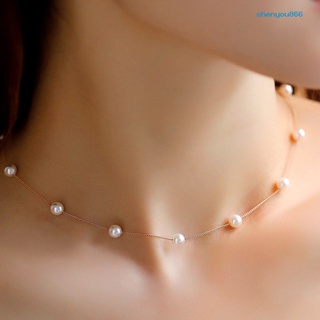 [SH] gargantilla con colgante de perlas de imitación para mujer collar corto joyería