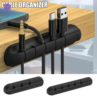 organizador de cables de silicona usb enrollador de escritorio ordenado clips de gestión de cables de escritorio organizador