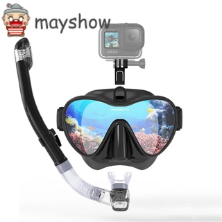 Mayshow nuevas gafas de buceo natación con cámara montaje Snorkel equipo de Snorkel Anti-niebla protección de Snorkel ajustable antifugas/Multicolor