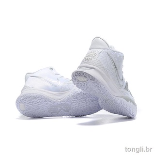 Zapatos para hombre Nike Kyrie 7 pulgadas tenis blancos De baloncesto plateados blancos (3)