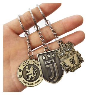 Fan del fútbol souvenirs Barcelona Chelsea Paris Real Madrid milán Liverpool bronce llavero anillo cadena colgante joyería (6)