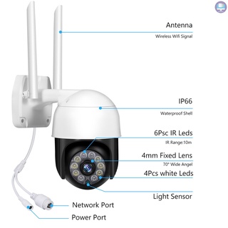 2MP PTZ cámara de seguridad al aire libre 1080P cámara de vigilancia WiFi inalámbrica soporte visión nocturna, detección de movimiento, Audio bidireccional (9)