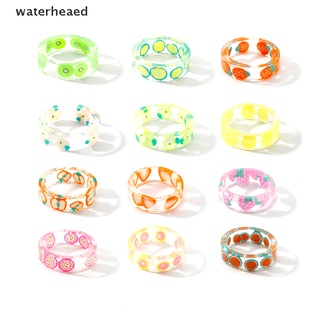 (waterheaed) corea colorido moda resina fruta anillo conjunto para mujeres fiesta boda joyería anillo en venta