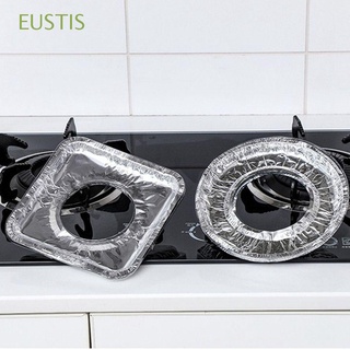 EUSTIS 10pcs Stove Liners Aluminum Foil Gas Stove Pad Stove Covers Disposable Cleaning Pads High Temperature Resistance Oil Proof Cooking Accessories Greaseproof Paper Kitchen Gadget Sets