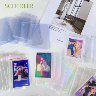 SCHEDLER 58x87mm Flashing Card Film Self-adhesive Bag Card Protector Card Sleeves Card Protective Film Laser Sequin Card Holder Goo Card Protection Bag Binder Film Clear Plastic Film Laser Star Card Sleeves
