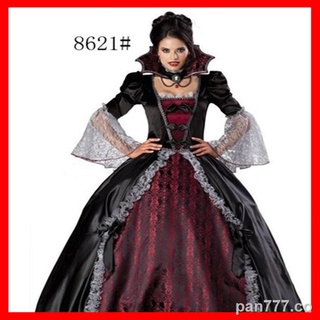 ﹍☂Ghost Festival Costume Female Vampire Zombie Costume Halloween Witch Costume Masquerade Party Queen Costume Uniform