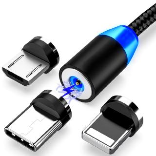 Cable USB magnético LED de carga rápida tipo C Cable magnético cargador de datos carga Micro USB Cable de teléfono móvil Cable USB (1)