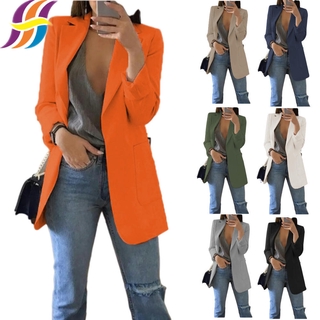 mujer casual chaqueta bazers manga larga slim fit solapa blazers abierto frontal sólido oficina ol traje