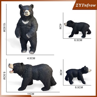 4 x estatuas de oso negro estatuas jardín oficina estante decoración accesorios regalo