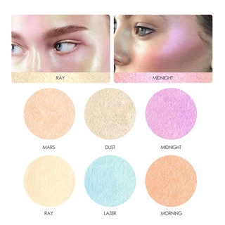 ifashion1 paleta de brillo de 6 colores/maquillaje facial/bronceador/polvo rubor