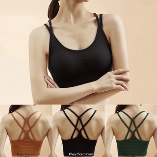 [Bgk] sujetador deportivo para mujer Sexy bifurcado belleza espalda Yoga tanques blusa Tops (1)