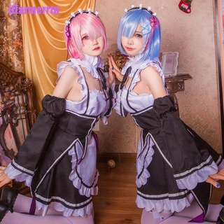[iffarmerrtn]Animer Cosplay Costume Ram/Rem Sets Superior Quality Anime Convention Maid Dress (1)