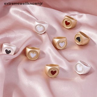 ewjr nueva gota aceite amor anillo color punk melocotón corazón anillo de boda mujeres joyería regalos nuevo