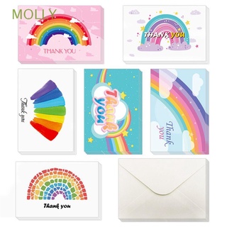 molly 6 set arco iris tarjeta de felicitación suministros de fiesta tarjetas de mensajes de agradecimiento tarjeta de agradecimiento con sobres de compras regalo deseando tarjeta de visita