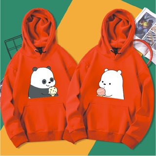 “We Bare Bears” primavera y otoño Casual todo-partido moda rojo sudadera con capucha serie para hombres y mujeres (1)