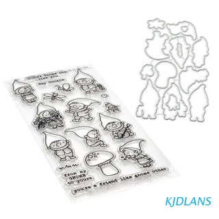 kjdlans gnome troqueles de corte transparente sello para diy scrapbooking arte tarjeta de papel en relieve