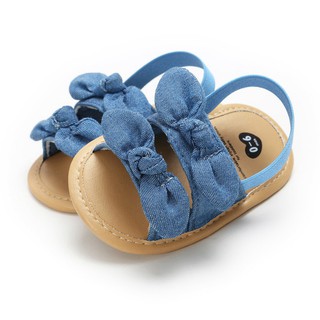 Sandalia Infantil Para Mujer Para Verano/Calzado De Algodón Con Lunares Y Lazo Para Recién Nacido/Princesa (5)