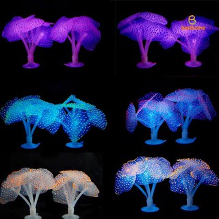 BH tanque de peces brillante medusas artificiales silicona simulada plantas acuáticas fluorescentes vívidas medusas decoración de acuario (2)