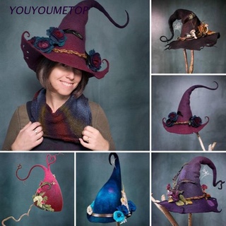 Youyo hermoso sombrero de mago de flores artificiales Halloween bruja sombrero fiesta Cosplay Props