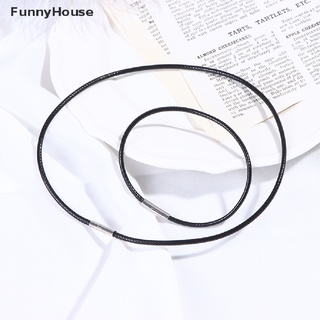 [funnyhouse] Cadena de encaje de cuerda de cuero negro de 3 mm con hebilla giratoria de acero inoxidable caliente