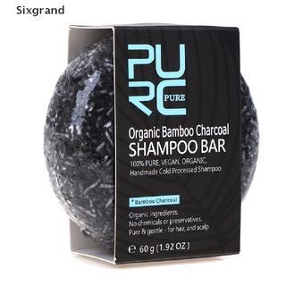 [sixgrand] tratamiento de tinte de color de pelo de bambú carbón limpio detox barra de jabón negro champú co