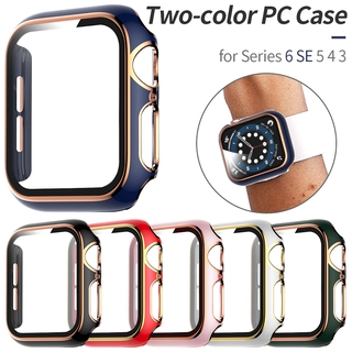 Más Nuevo Dos Colores PC Chapado Protector Apple Watch Caso Para IWatch Series 1/2/3/4/5/6/SE Para 38 Mm 40 42 44