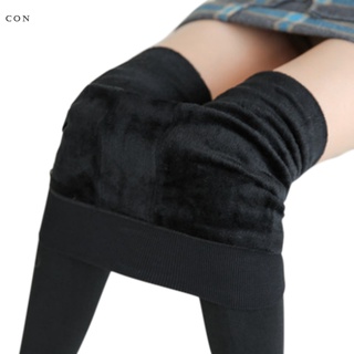leggings elásticos delgados para mujer/pantalones elásticos de felpa forrados de invierno cálidos