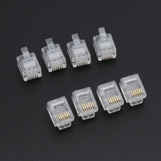 cheer 100pcs RJ12 6P6C Modular Cable Head Telephone Connectors Crystal Plugs (3)