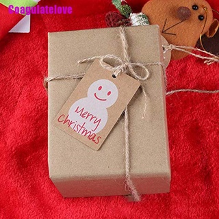 [L] 100 pzs etiquetas de papel Kraft para navidad decoraciones navideñas con hilo de yute
