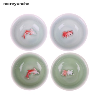 moreyunche chino taza de té de porcelana celadon pescado taza de té set tetera vajilla cerámica co