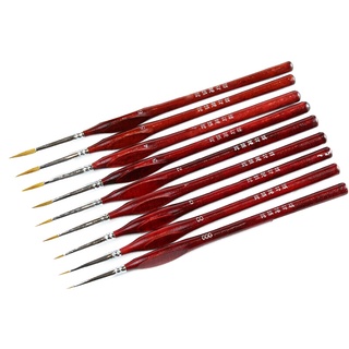 9 unids/set miniatura pincel kit profesional sable cabello fino detalle arte modelo herramientas (7)